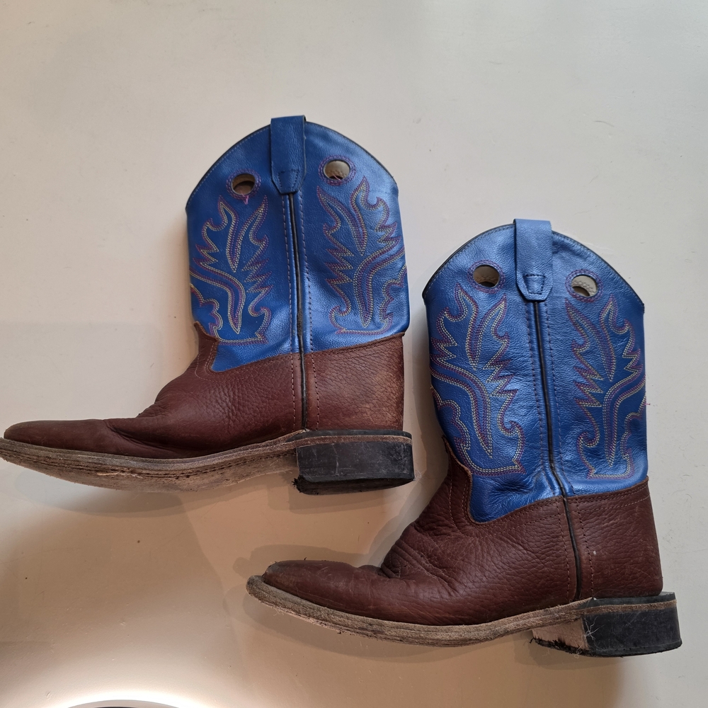 Brown and Blue Old West Boys Boots